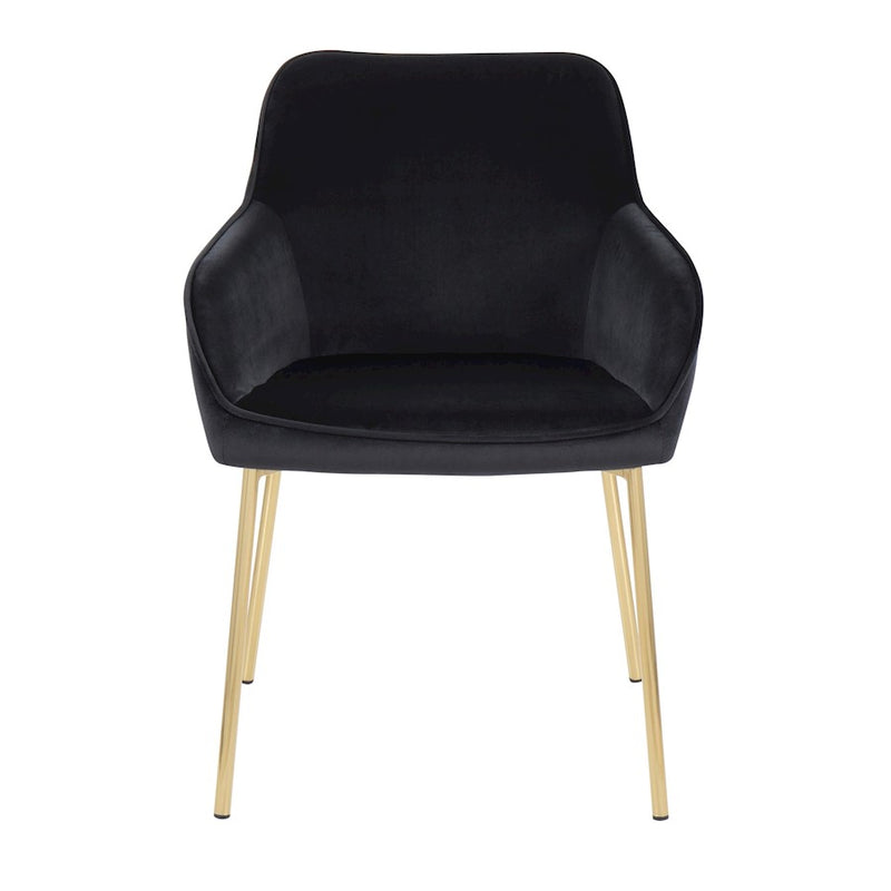 LumiSource Daniella Dining Chair, Set of 2, Gold/Black