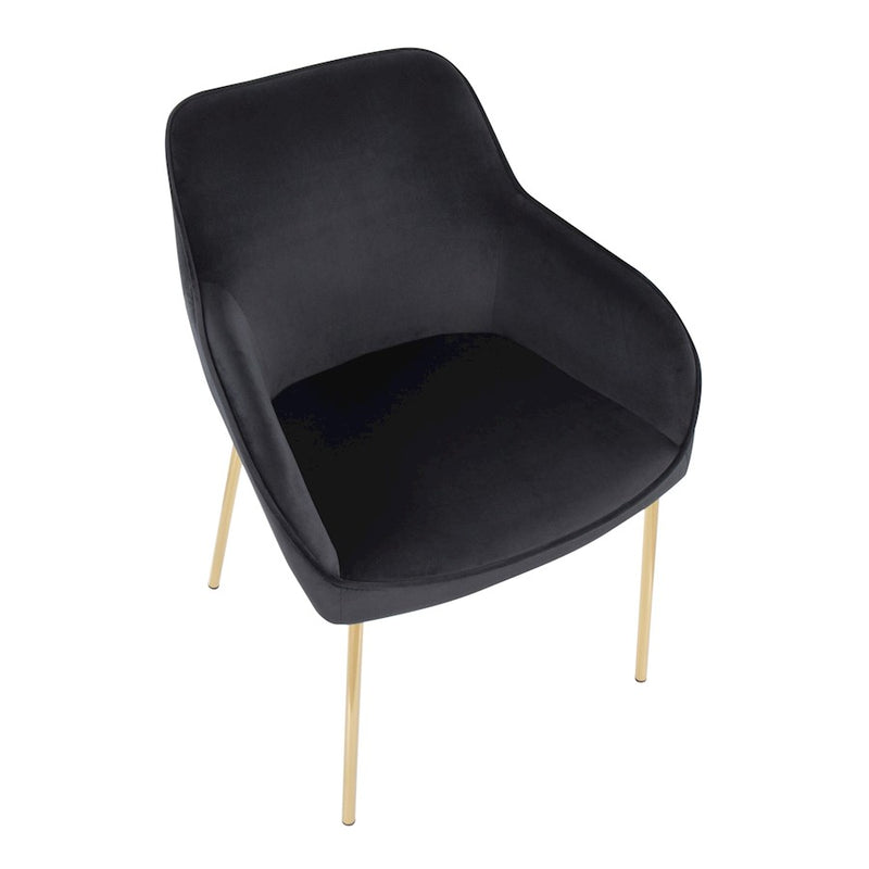 LumiSource Daniella Dining Chair, Set of 2, Gold/Black
