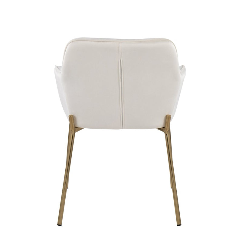 LumiSource Daniella Dining Chair, Set of 2, Gold/Cream