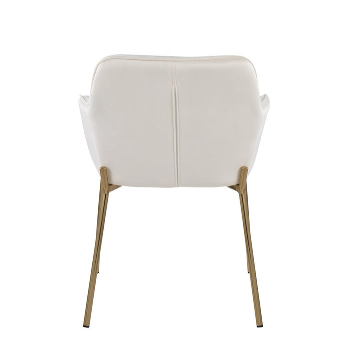 LumiSource Daniella Dining Chair, Set of 2, Gold/Cream