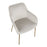 LumiSource Daniella Dining Chair, Set of 2, Gold/Cream