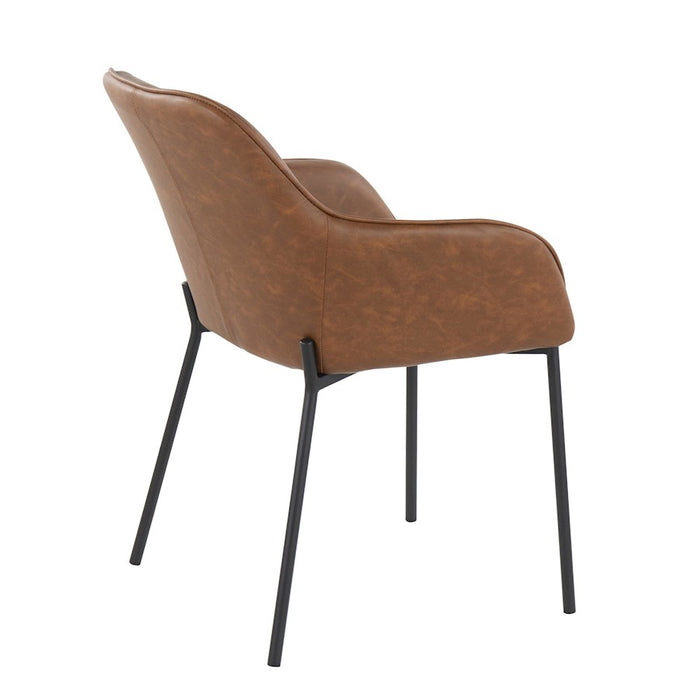 LumiSource Daniella Dining Chair, Set of 2, Black Steel/Camel