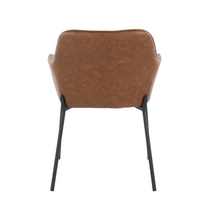 LumiSource Daniella Dining Chair, Set of 2, Black Steel/Camel