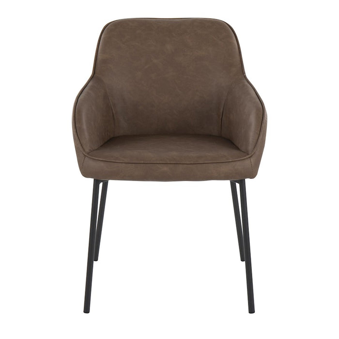 LumiSource Daniella Dining Chair, Set of 2, Black Steel/Espresso