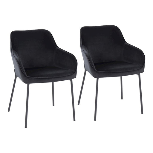 LumiSource Daniella Dining Chair, Set of 2, Black/Black - DC-DNLA2BKVBK2