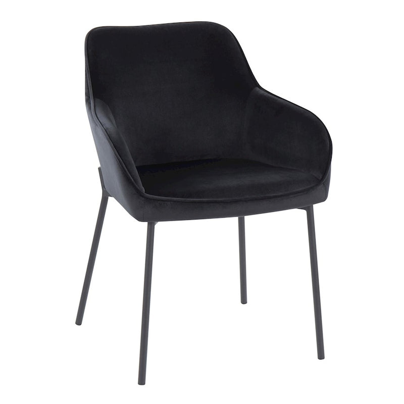 LumiSource Daniella Dining Chair, Set of 2, Black/Black