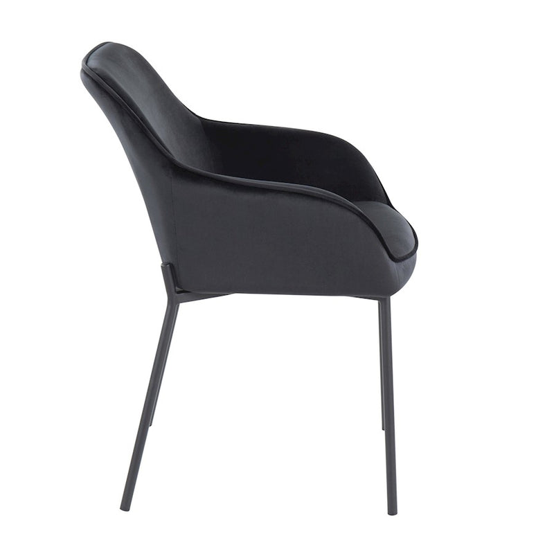 LumiSource Daniella Dining Chair, Set of 2, Black/Black