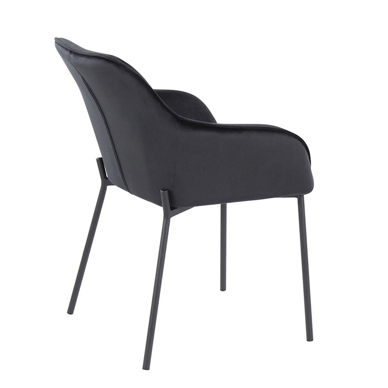 LumiSource Daniella Dining Chair, Set of 2, Black/Black