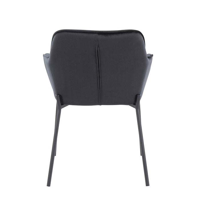 LumiSource Daniella Dining Chair, Set of 2, Black/Black