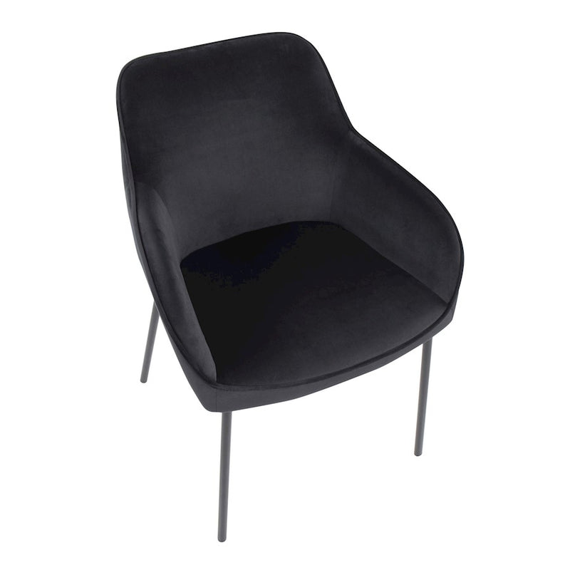 LumiSource Daniella Dining Chair, Set of 2, Black/Black