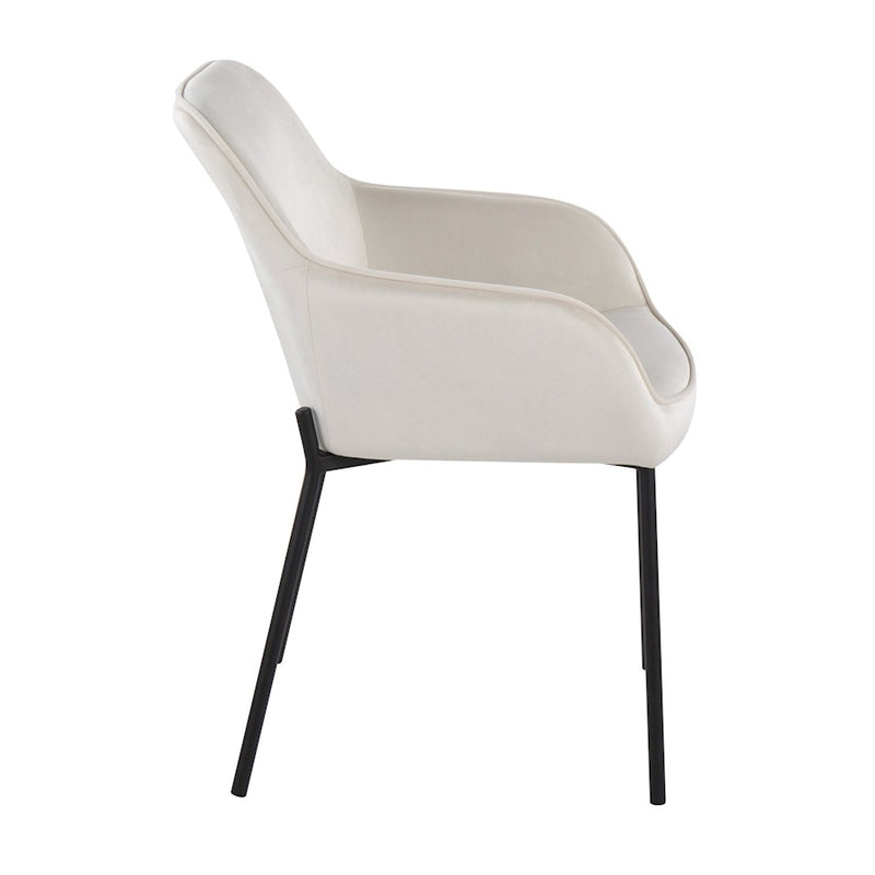 LumiSource Daniella Dining Chair, Set of 2, Black/Cream