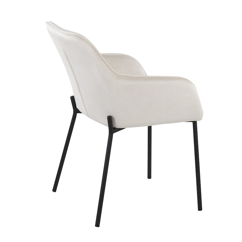 LumiSource Daniella Dining Chair, Set of 2, Black/Cream