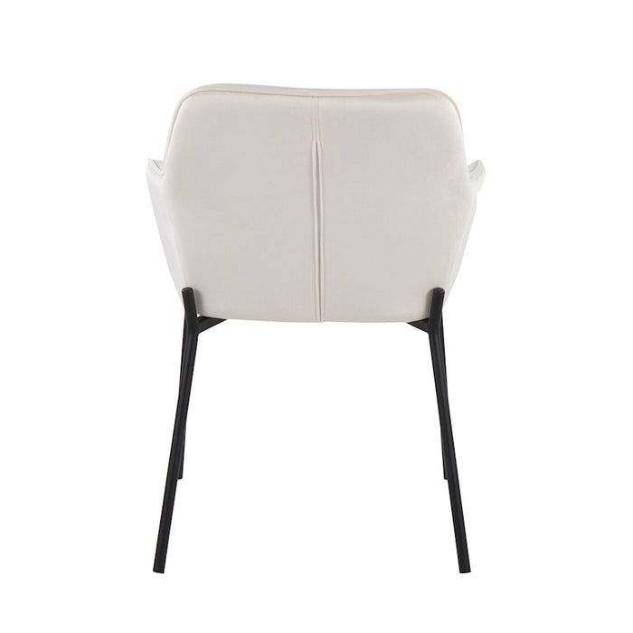 LumiSource Daniella Dining Chair, Set of 2, Black/Cream