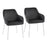 LumiSource Daniella Dining Chair, Set of 2, Chrome Steel/Black - DC-DNLA2CHRMBK2