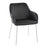 LumiSource Daniella Dining Chair, Set of 2, Chrome Steel/Black