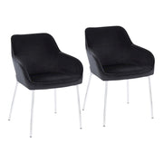LumiSource Daniella Dining Chair, Set of 2, Chrome/Black - DC-DNLA2CHRMVBK2