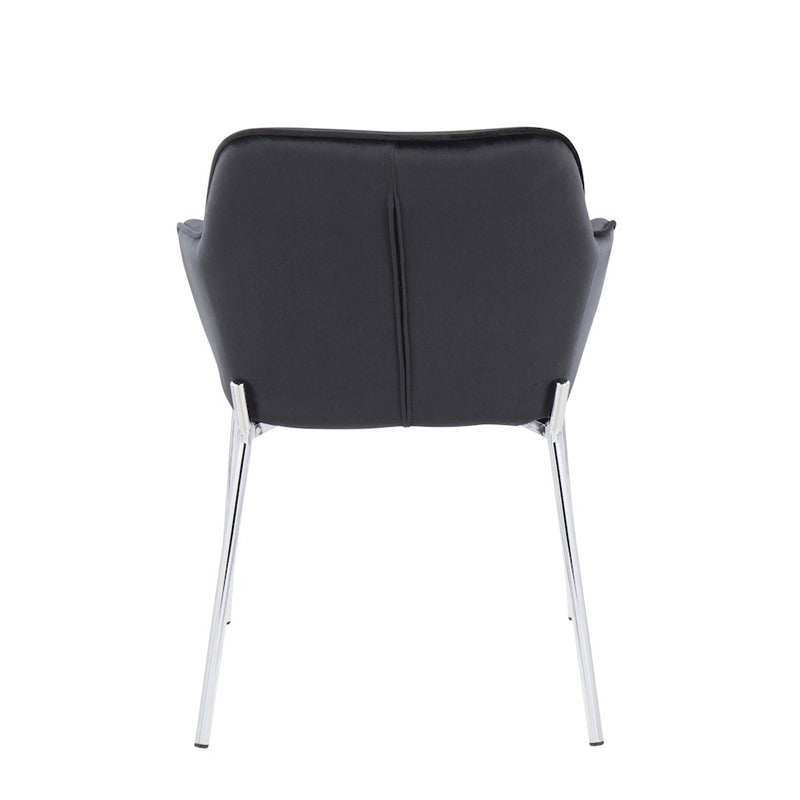 LumiSource Daniella Dining Chair, Set of 2, Chrome/Black