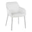 LumiSource Daniella Dining Chair, Set of 2, Chrome Steel/White