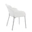 LumiSource Daniella Dining Chair, Set of 2, Chrome Steel/White