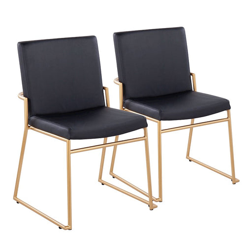 LumiSource Dutchess Dining Chair, Set of 2, Gold Steel/Black - DC-DUTCHESSAUBK2