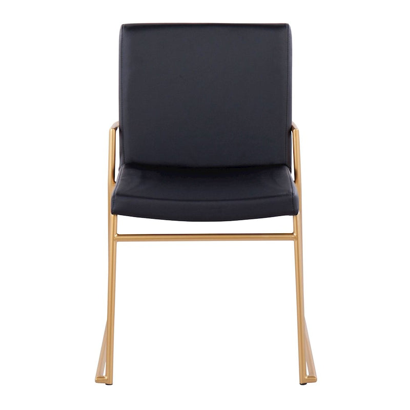 LumiSource Dutchess Dining Chair, Set of 2, Gold Steel/Black