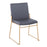 LumiSource Dutchess Dining Chair, Set of 2, Gold Steel/Grey