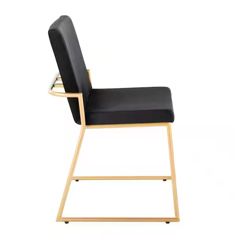 LumiSource Dutchess Dining Chair, Set/2, GoldST/BK Velvet