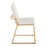 LumiSource Dutchess Dining Chair, Set of 2, Gold Steel/Cream