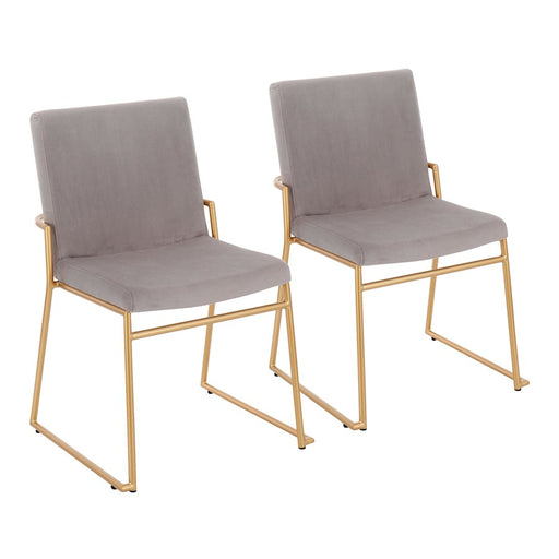 LumiSource Dutchess Dining Chair, Set of 2, Gold/Silver - DC-DUTCHESSAUVSV2