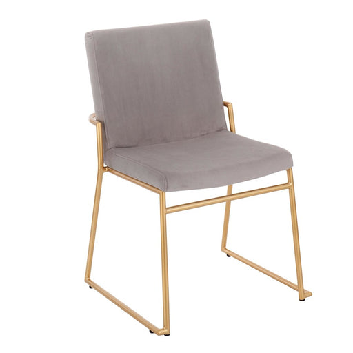 LumiSource Dutchess Dining Chair, Set of 2, Gold/Silver