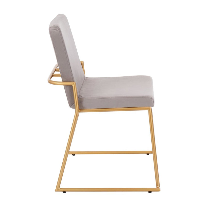 LumiSource Dutchess Dining Chair, Set of 2, Gold/Silver