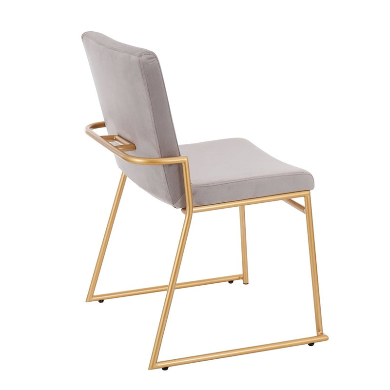 LumiSource Dutchess Dining Chair, Set of 2, Gold/Silver