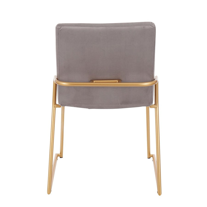 LumiSource Dutchess Dining Chair, Set of 2, Gold/Silver