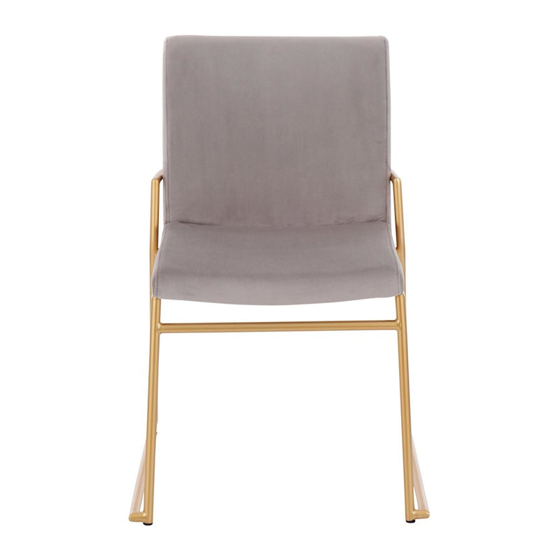 LumiSource Dutchess Dining Chair, Set of 2, Gold/Silver