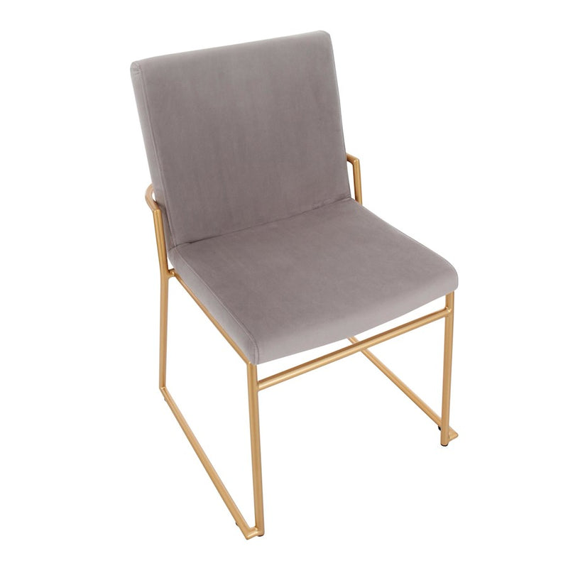 LumiSource Dutchess Dining Chair, Set of 2, Gold/Silver
