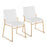 LumiSource Dutchess Dining Chair, Set of 2, Gold Steel/White - DC-DUTCHESSAUW2