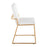 LumiSource Dutchess Dining Chair, Set of 2, Gold Steel/White