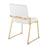 LumiSource Dutchess Dining Chair, Set of 2, Gold Steel/White