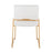 LumiSource Dutchess Dining Chair, Set of 2, Gold Steel/White