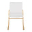 LumiSource Dutchess Dining Chair, Set of 2, Gold Steel/White
