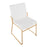 LumiSource Dutchess Dining Chair, Set of 2, Gold Steel/White