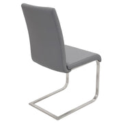 LumiSource Foster 23.25in Dining Chair Set of 2 | Modern Grey PU Leather & Stainless Steel | Dining Room & Kitchen Seating | Model DC-FSTRGY2