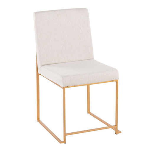 LumiSource High Back Fuji Dining Chair, Set of 2, Gold/Beige