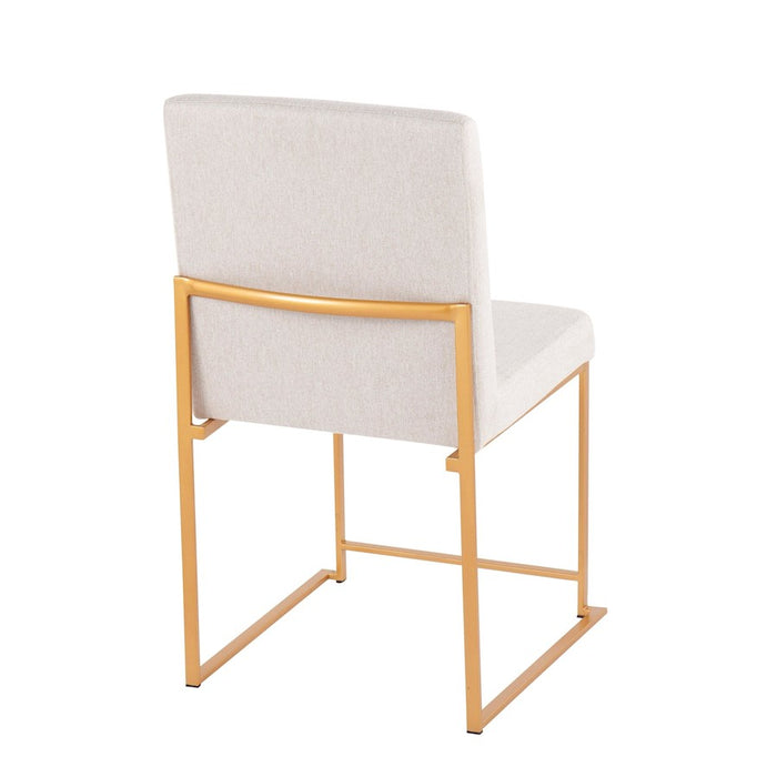 LumiSource High Back Fuji Dining Chair, Set of 2, Gold/Beige