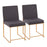 LumiSource High Back Fuji Dining Chair, Set/2, Gold/Charcoal - DC-HBFUJIAUCHAR2