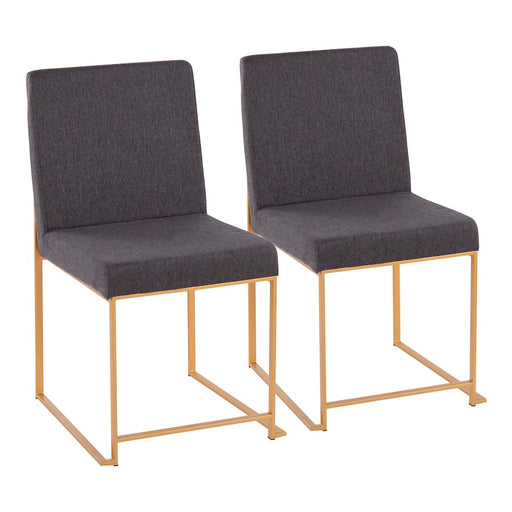 LumiSource High Back Fuji Dining Chair, Set/2, Gold/Charcoal - DC-HBFUJIAUCHAR2