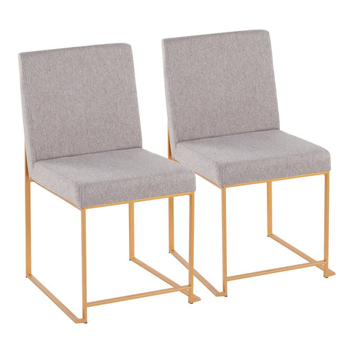 LumiSource High Back Fuji Dining Chair, Set of 2, Gold/Grey - DC-HBFUJIAULGY2