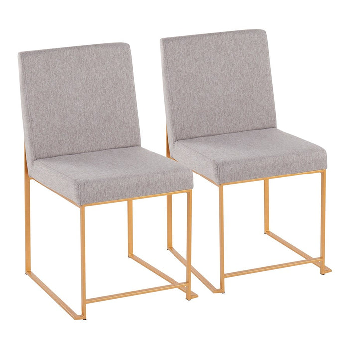LumiSource High Back Fuji Dining Chair, Set of 2, Gold/Grey - DC-HBFUJIAULGY2