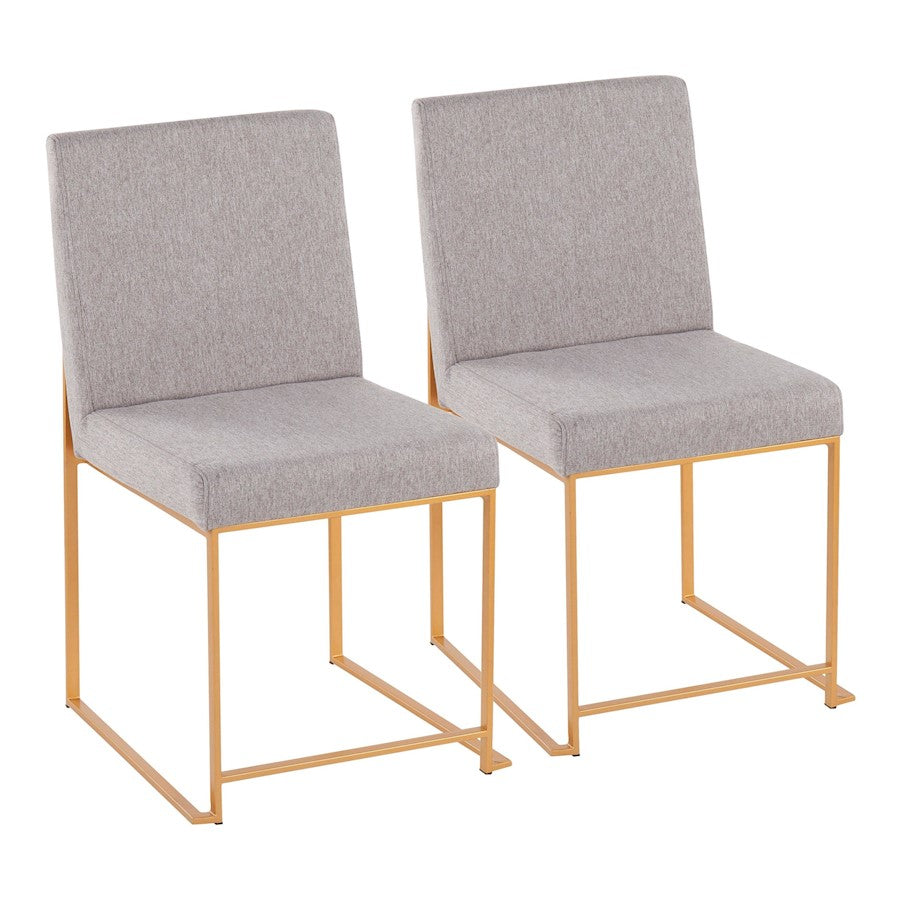 LumiSource High Back Fuji Dining Chair, Set of 2, Gold/Grey - DC-HBFUJIAULGY2