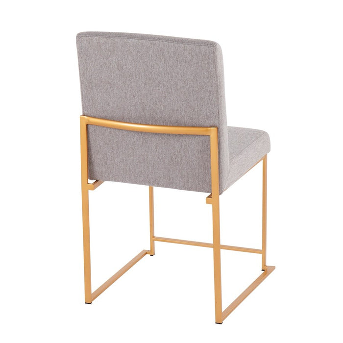 LumiSource High Back Fuji Dining Chair, Set of 2, Gold/Grey